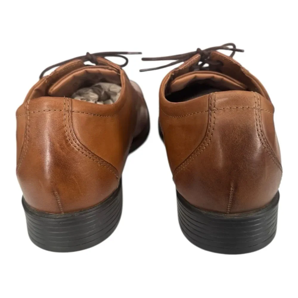 Clarks Whiddon‎ Cap Lace Up Oxford Shoes Dark Tan Leather Men’s Size 13